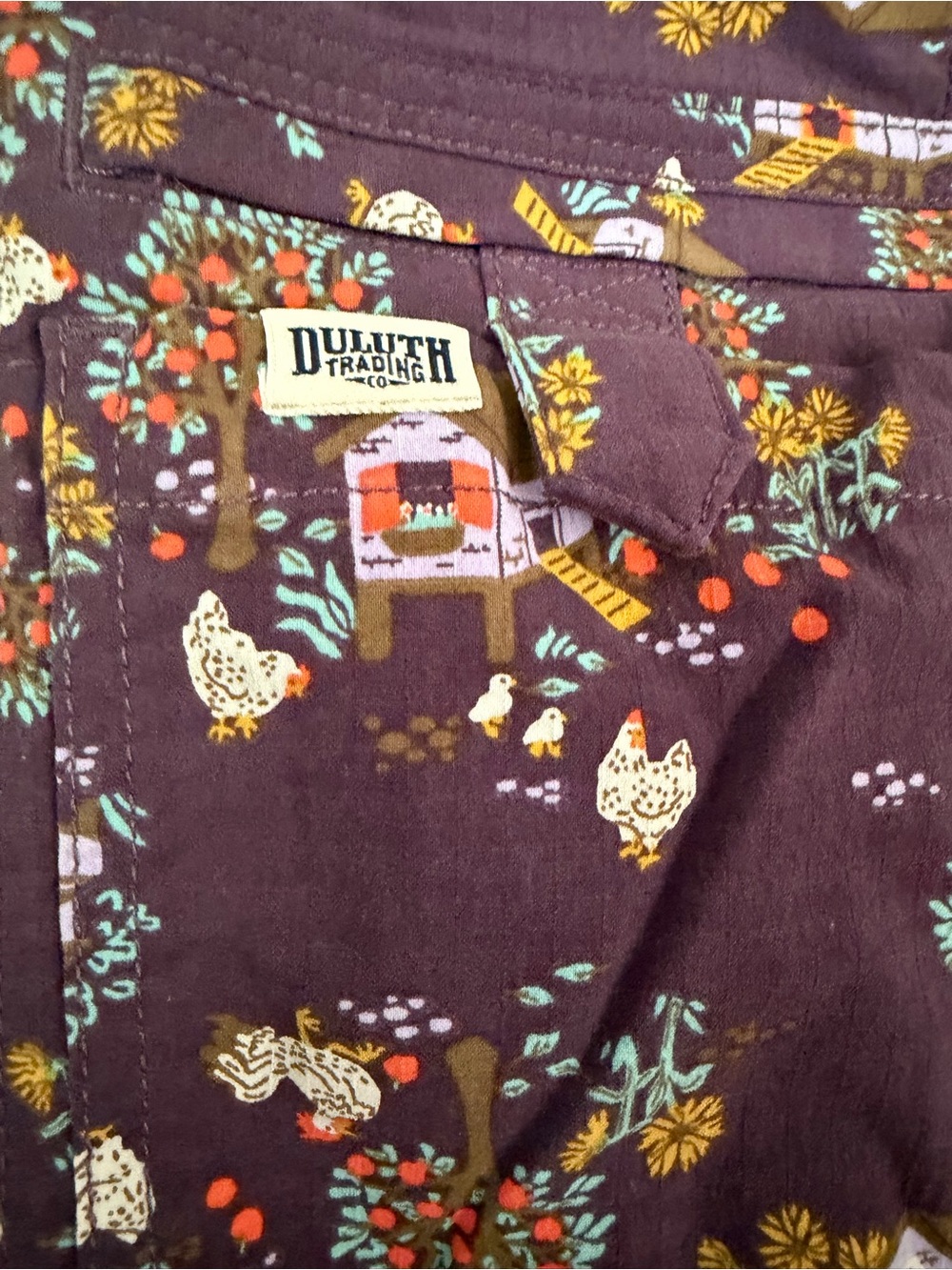 Duluth Trading Co Burgundy Floral Women's Overalls - Picture 6 of 7